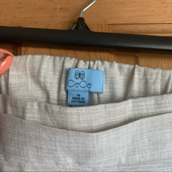 CeCe Linen Culottes - Cream Color - Size 14 - New - Picture 2 of 7